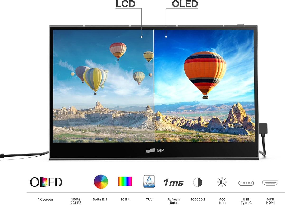 15.6" OLED Touchscreen Monitor FHD 1080P with Dual Speaker and Battery O8634