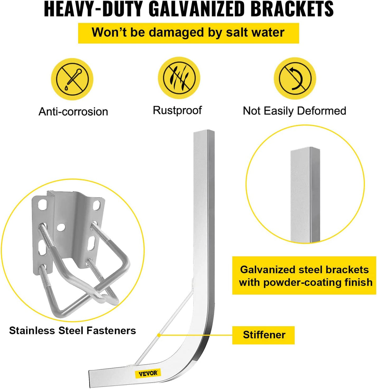 48 in. Steel Boat Trailer Guide-on with White PVC Tube Covers W22074