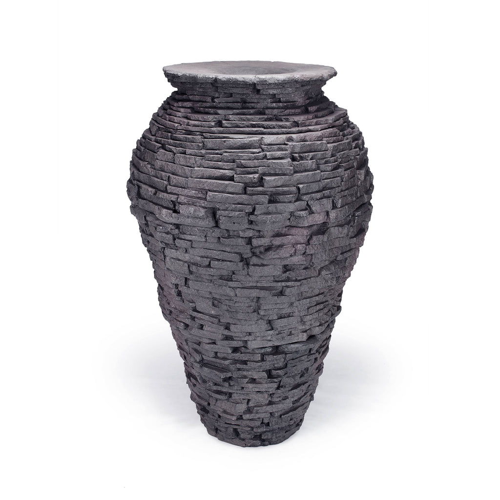 Large Stacked Slate Urn C3936