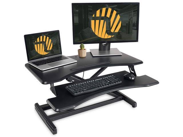 Standing Desk Converter with Height Adjustable Tabletop Workstation Riser F874