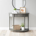 Gray Half-Moon Console Table I506