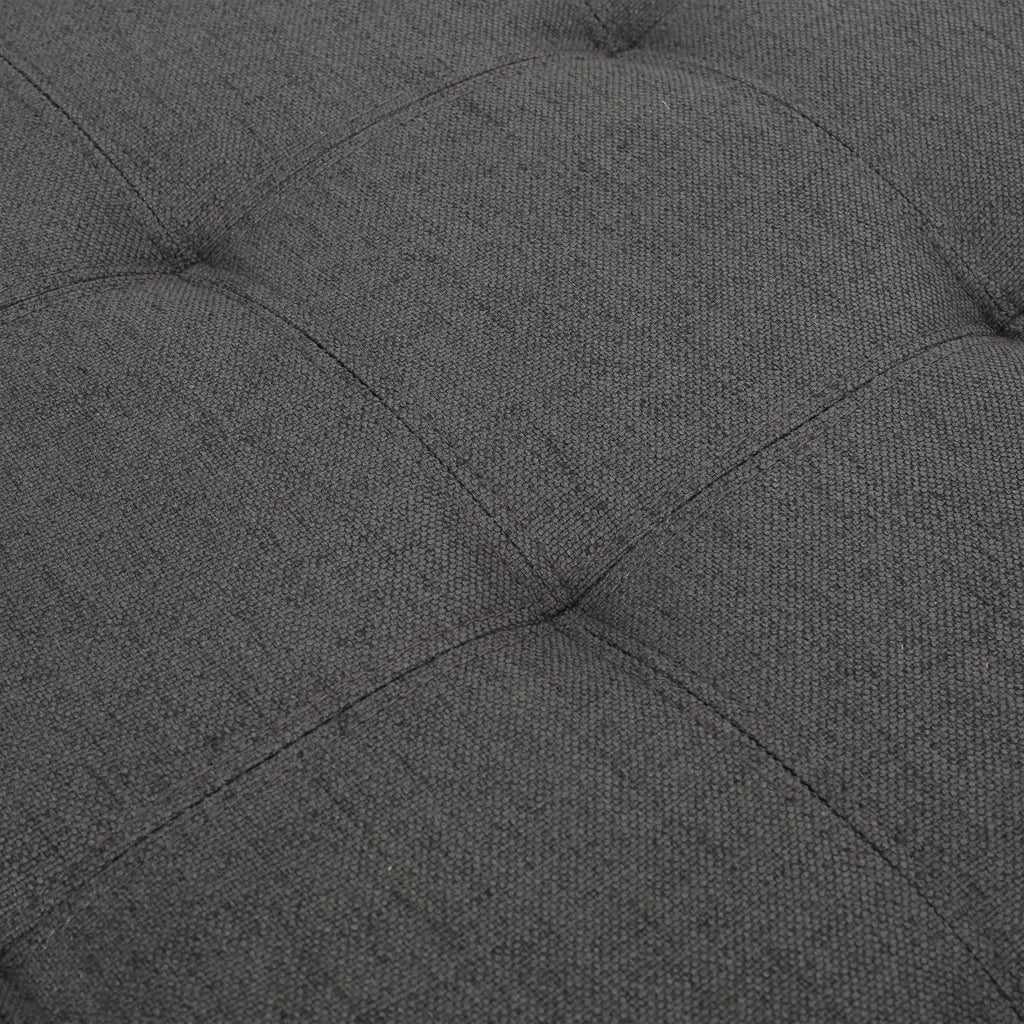Dark Gray Tufted Fabric Storage Ottoman N329880