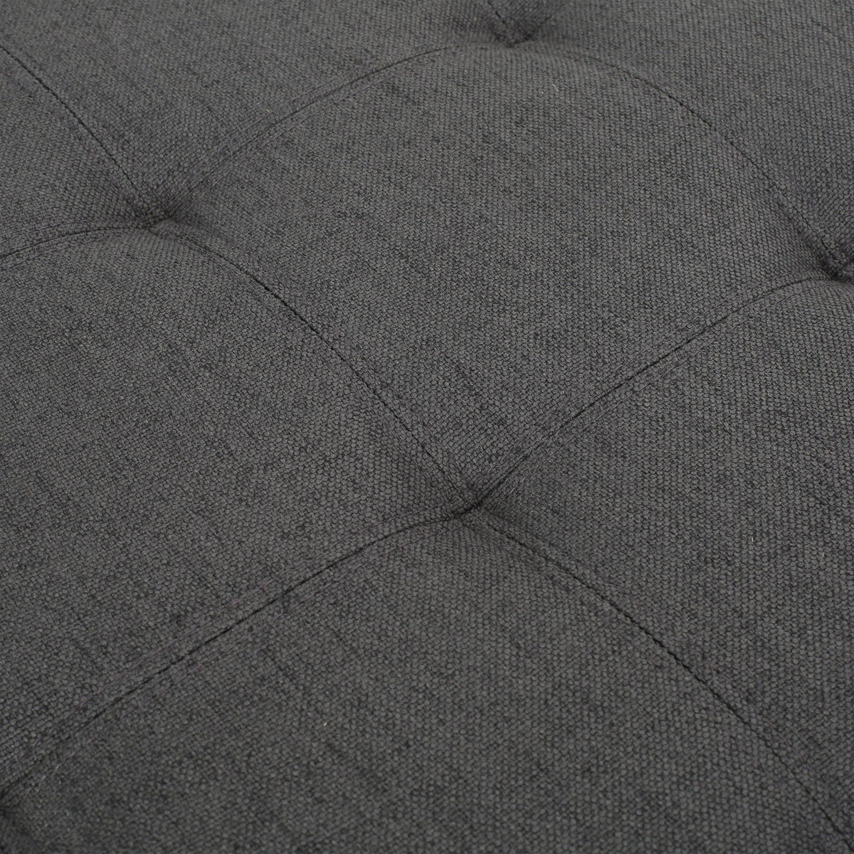 Dark Gray Tufted Fabric Storage Ottoman N329880