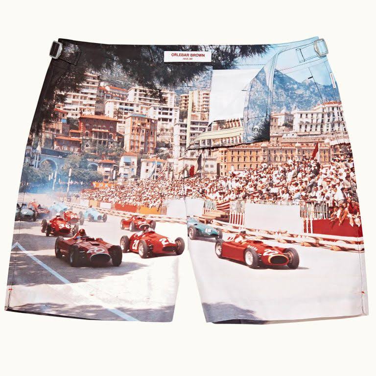 Blue Photographic Swim Trunks V486