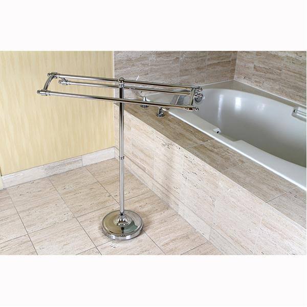 Satin Nickel Pedestal Towel Rack E17988