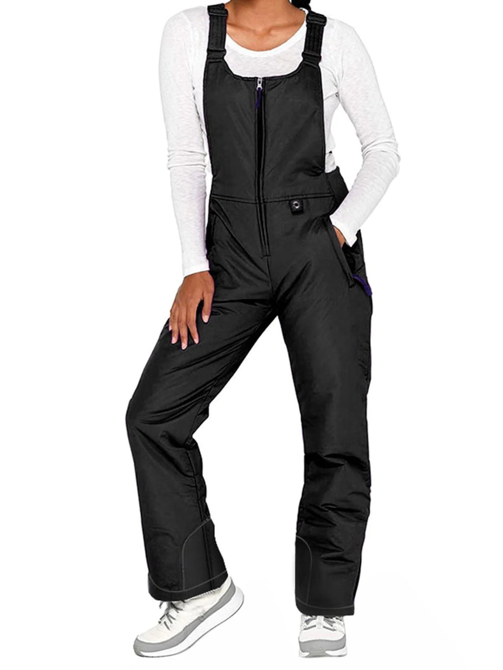 Waterproof Insulated Ski Bibs Overalls with Pockets Q379