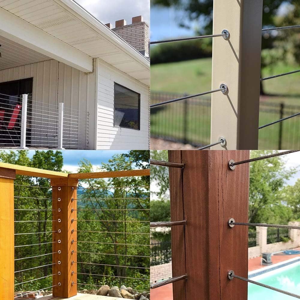 120 Pack Stainless Steel Protector Sleeves for Deck Cable Railing Z1601