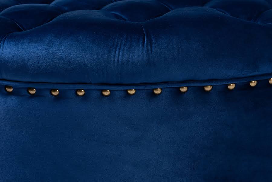 Grey Linen Tufted Ottoman X86551