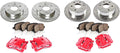 Red Powder Coated Calipers Rotors Ceramic Pads Performance Kit W333