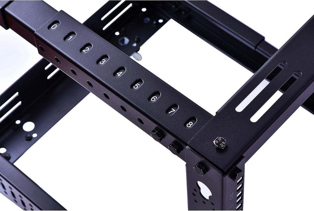 12U Open Frame Server Rack, Heavy Duty 4 Post Adjustable Depth with Casters U658