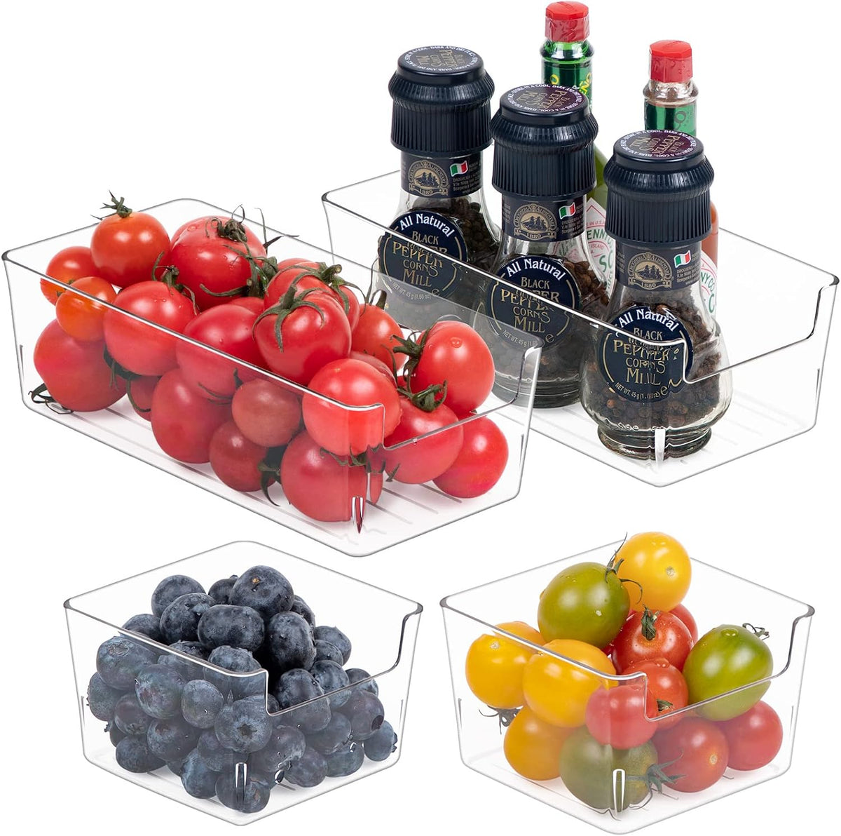 Clear Plastic Fridge Storage Bin with Lids, 9 PCS N655367