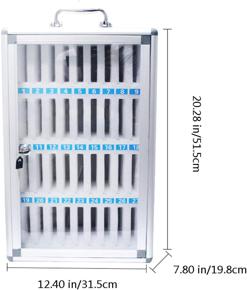 Aluminum Alloy Wall-Mounted Locked Cell Phones Storage Cabinet (36 Slots) I30503