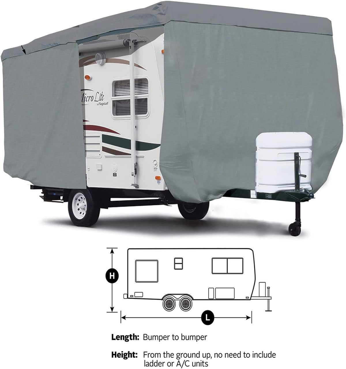 Travel Trailer Camper Cover with Access Panels Z574