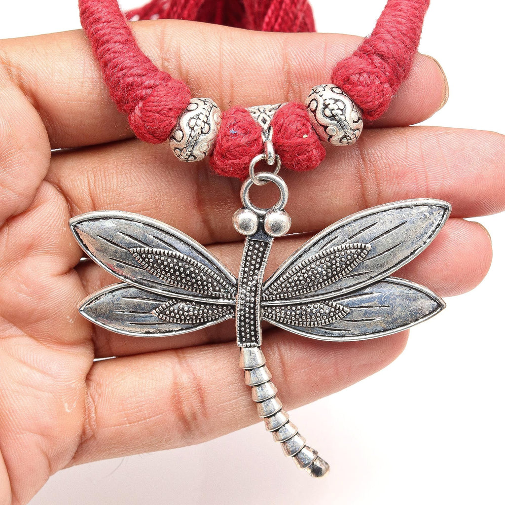 925 Silver Butterfly Macrame Necklace 20 in D8334