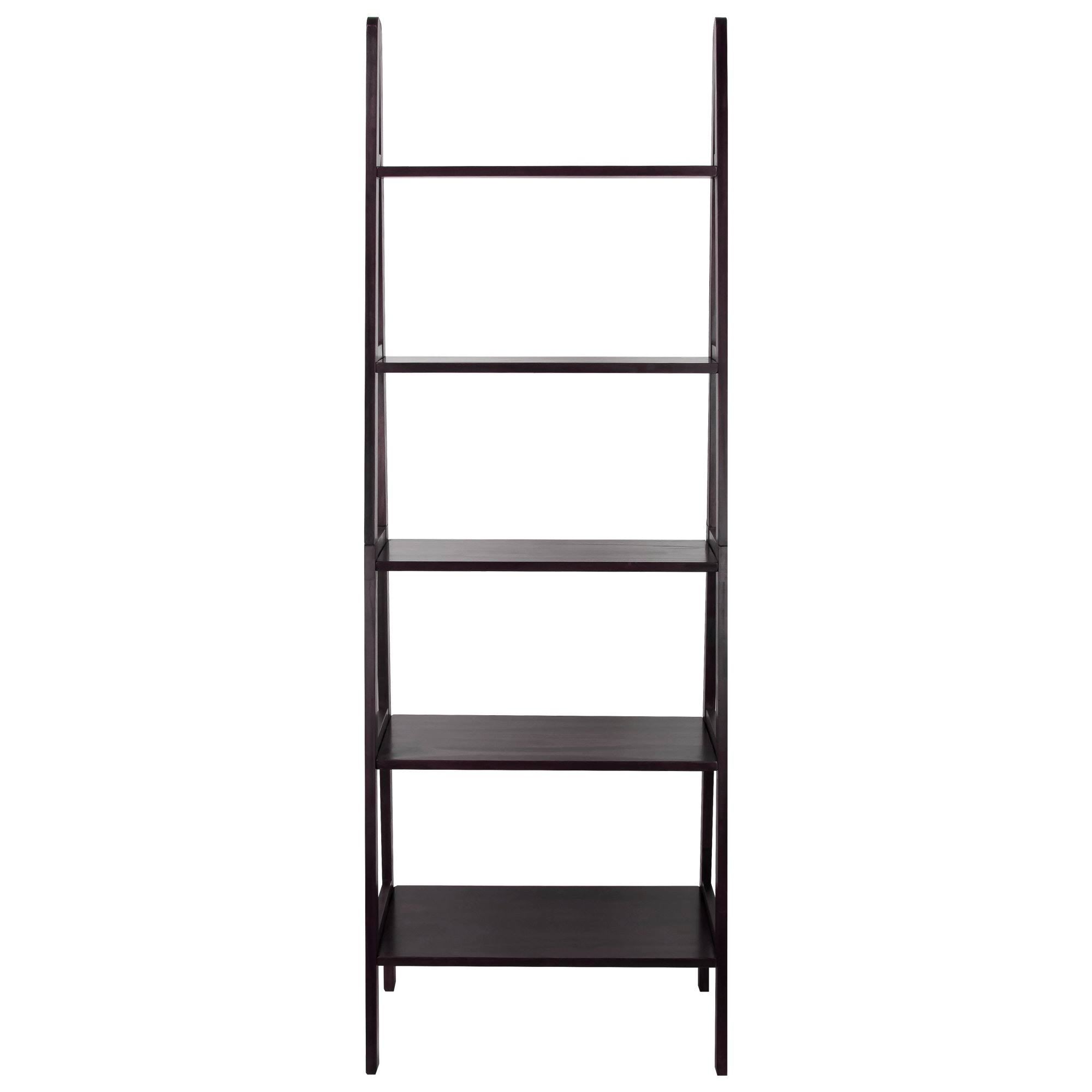 5 Shelf Ladder Bookcase Espresso E505640