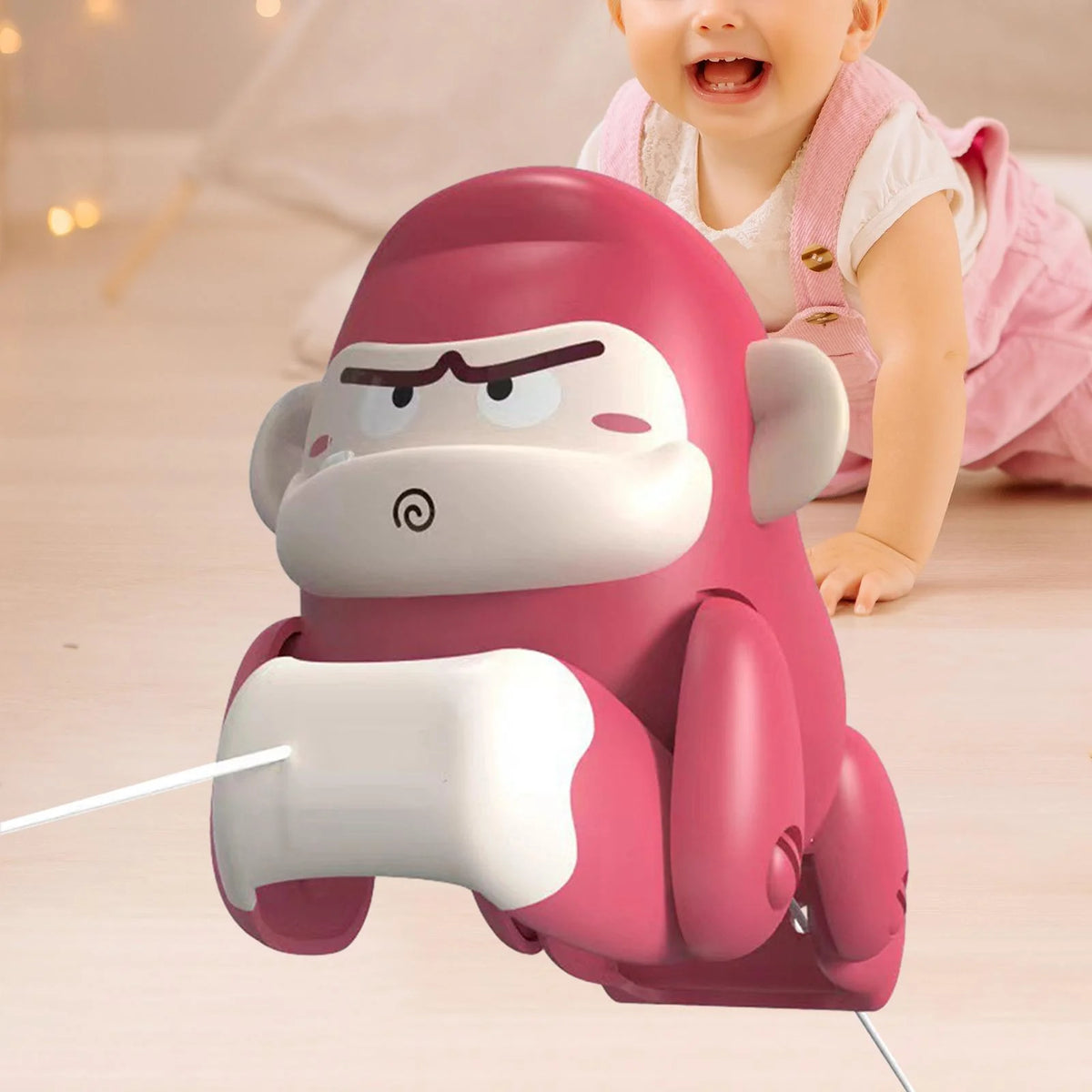 Rose Red Pull Along Gorilla Toy W245