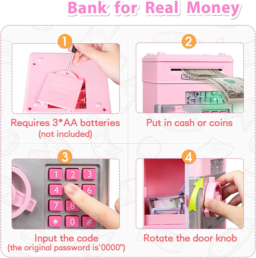 Piggy Money Bank for Kids, Pink I4762