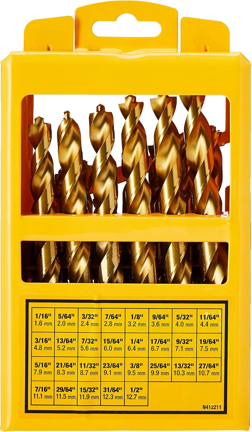 29-Piece Titanium Drill Bit Set with Pilot Point D8636