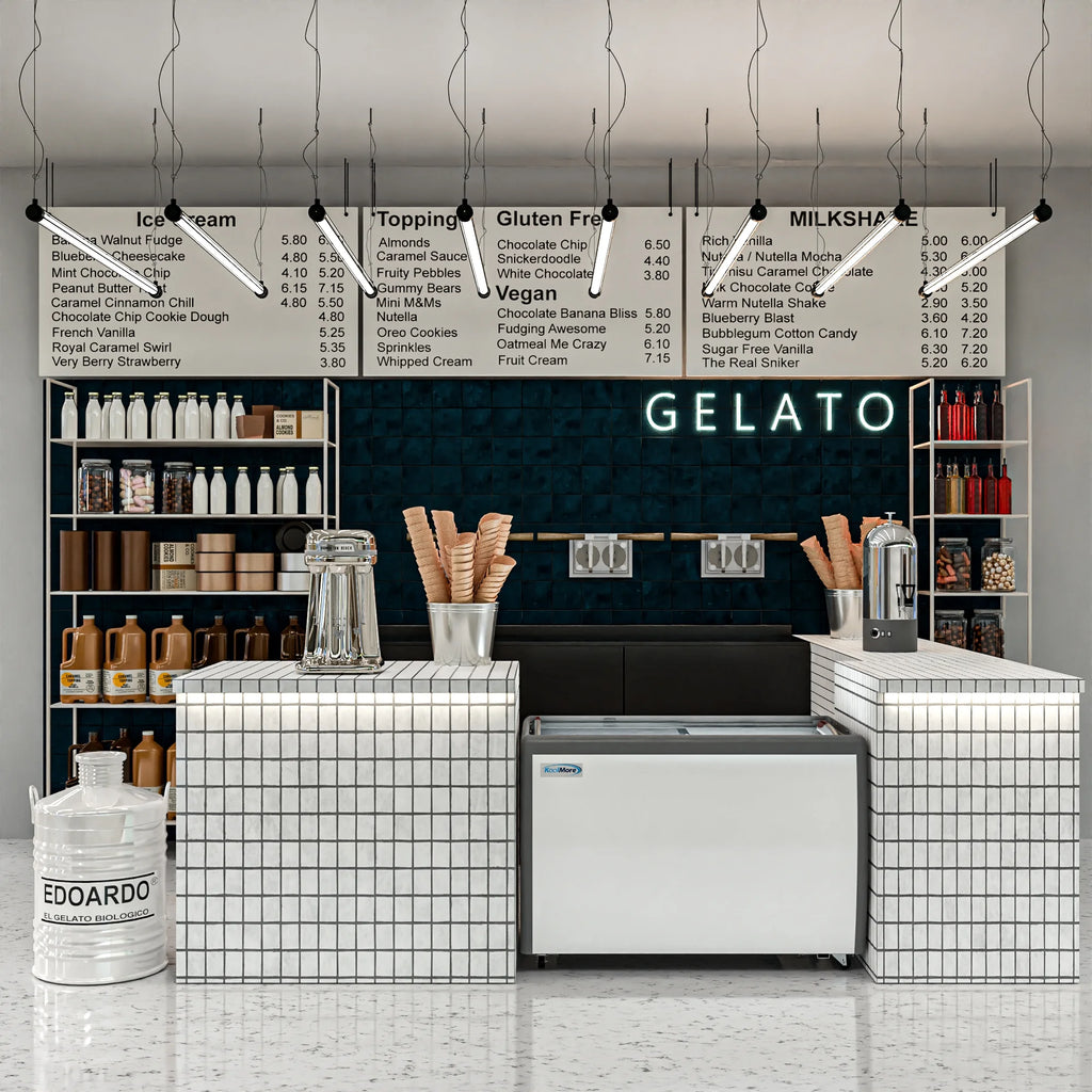 13 cu. ft. Gelato Dipping Cabinet Display Freezer with Sliding Glass Door F46405