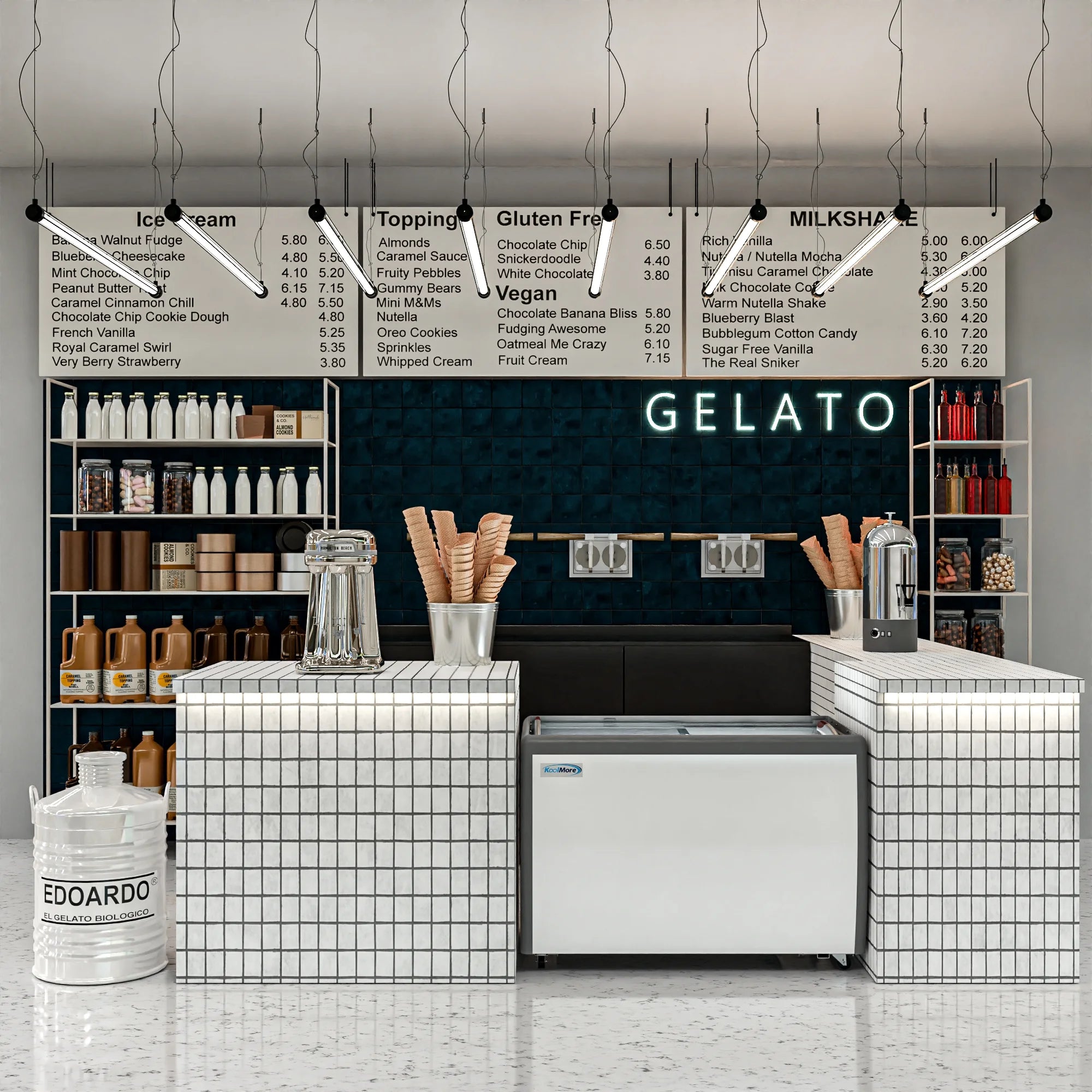 13 cu. ft. Gelato Dipping Cabinet Display Freezer with Sliding Glass Door F46405