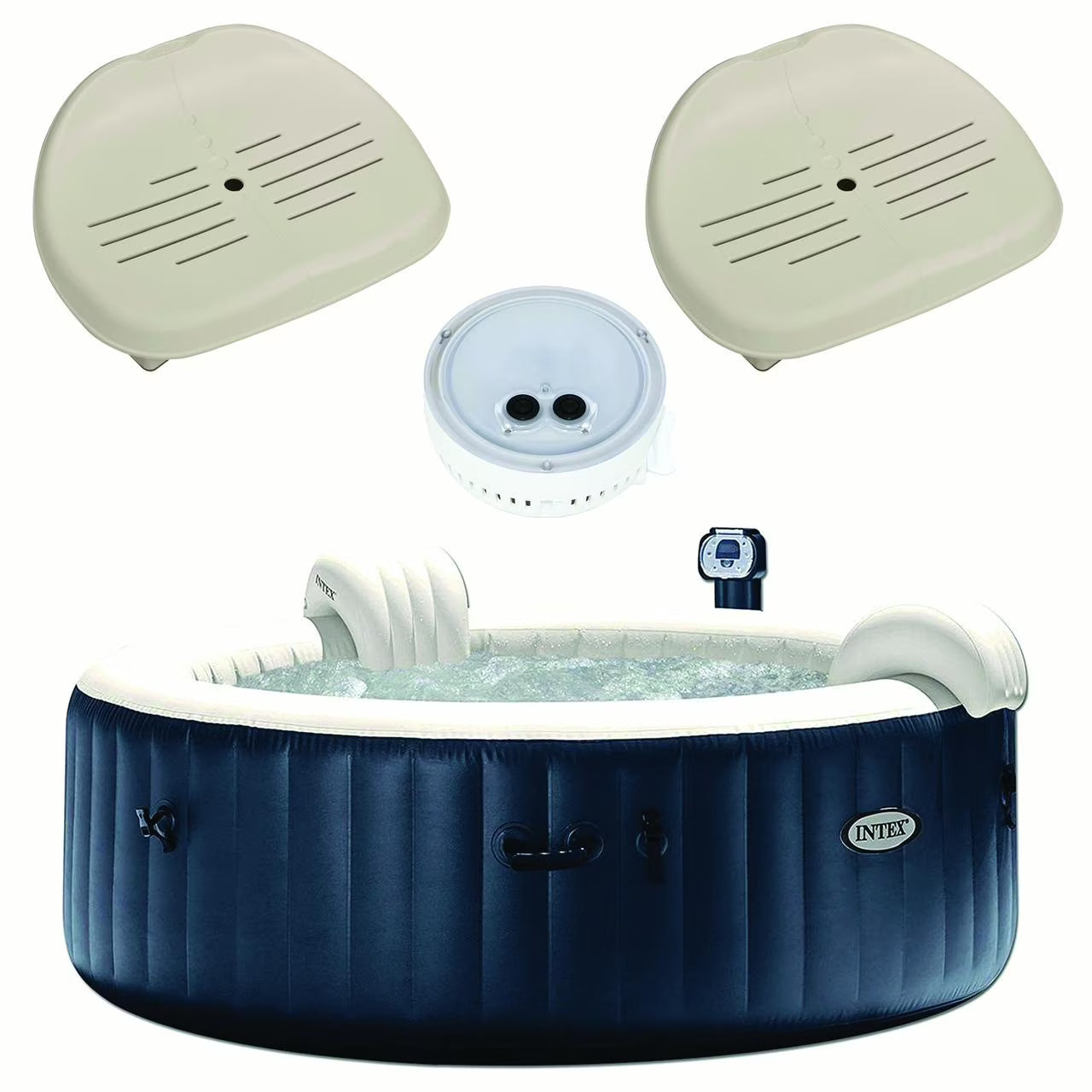 Inflatable 6 Person Hot Tub with Battery LED Light W1379