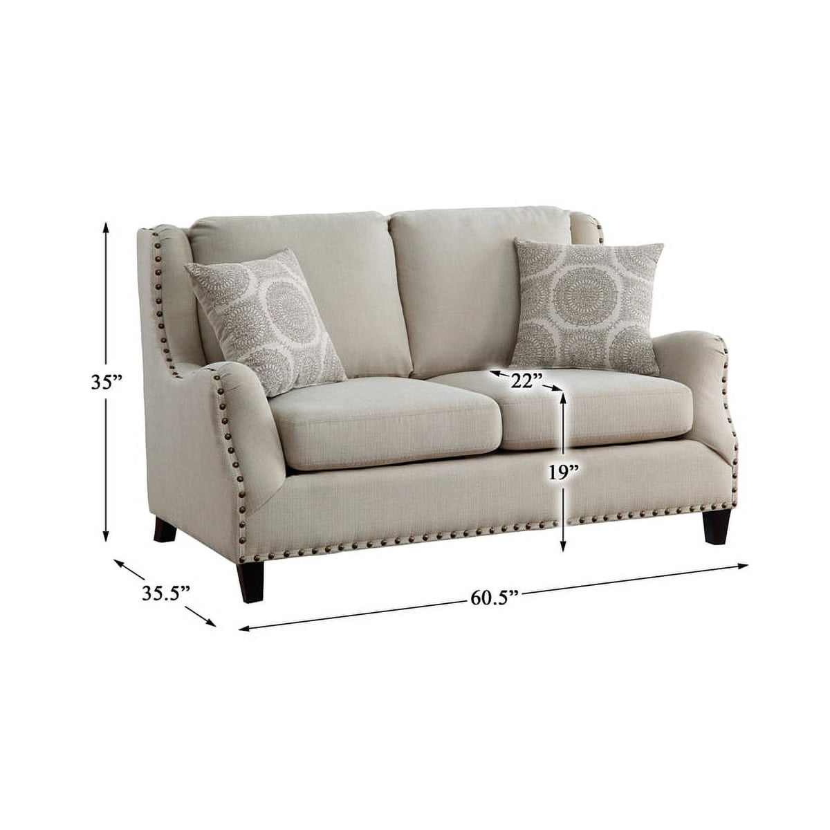 Beige 2-Piece Upholstered Sofa Set X479
