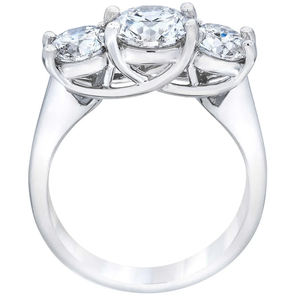 14k White Gold Three Stone Engagement Ring Q59013