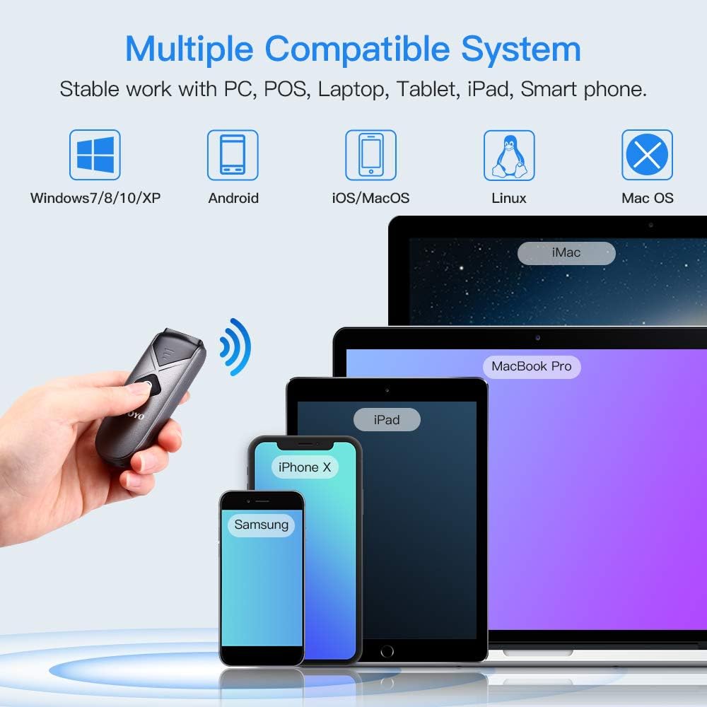 2.4G Wireless Bluetooth USB Barcode Scanner Pack of 2 O557376