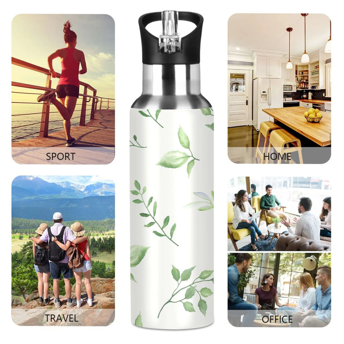 20 OZ Vacuum Insulated Stainless Steel Water Bottle with Straw Lid F86650