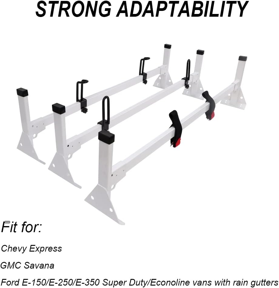 3 Bar Rain-Gutter Mount Roof Rack H280