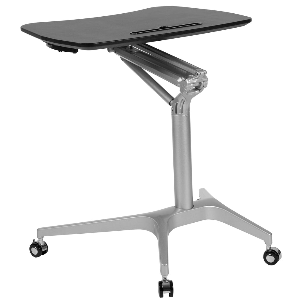 Black Mobile Ergonomic Desk with Adjustable Range 29x22-41x22 B576078