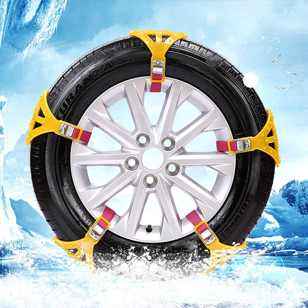 8Pcs Anti-Skid Snow Chains for Tyres, Universal 165-285mm D3578