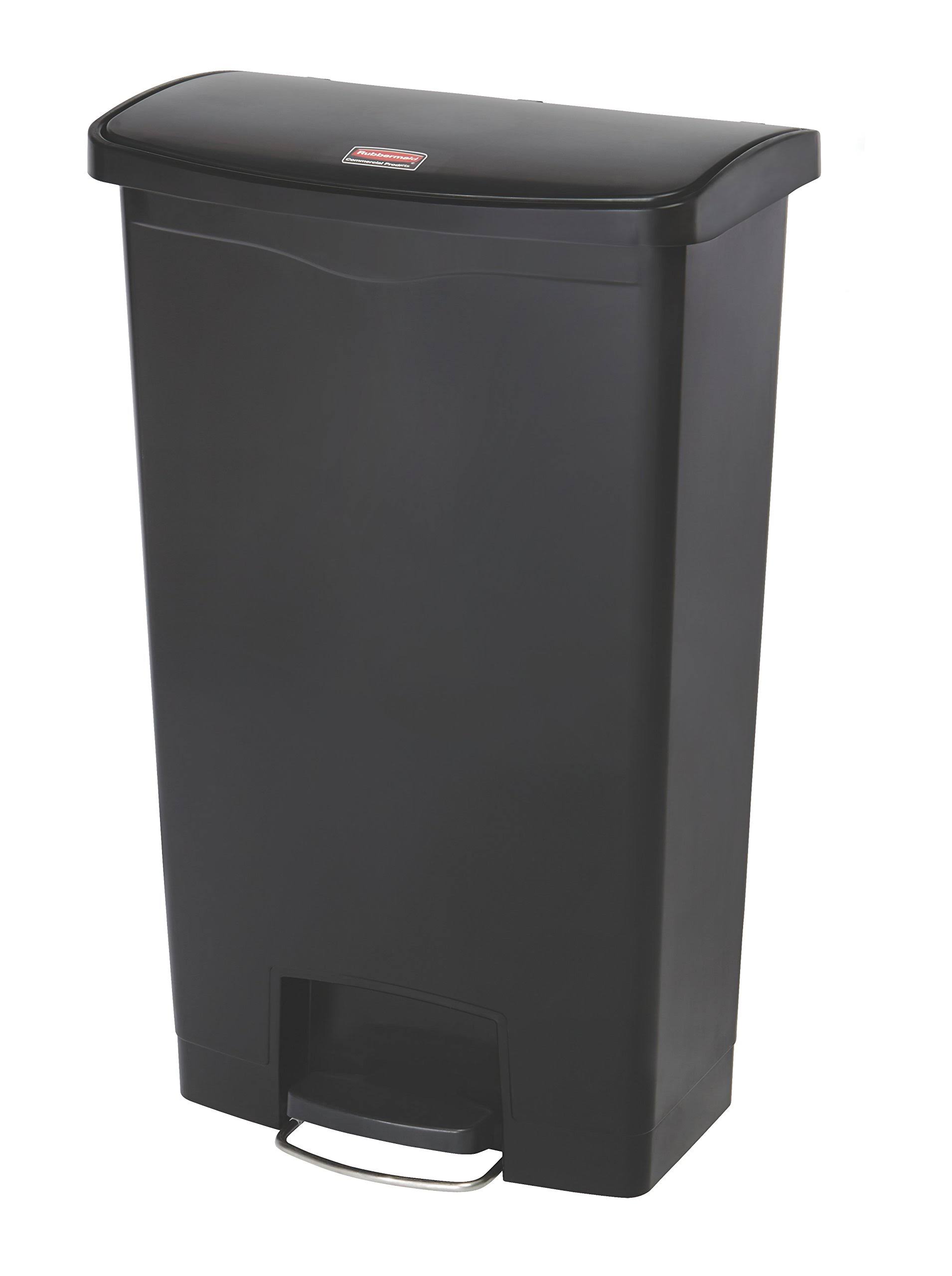 Black 18 Gal Plastic Step-On Trash Can P395