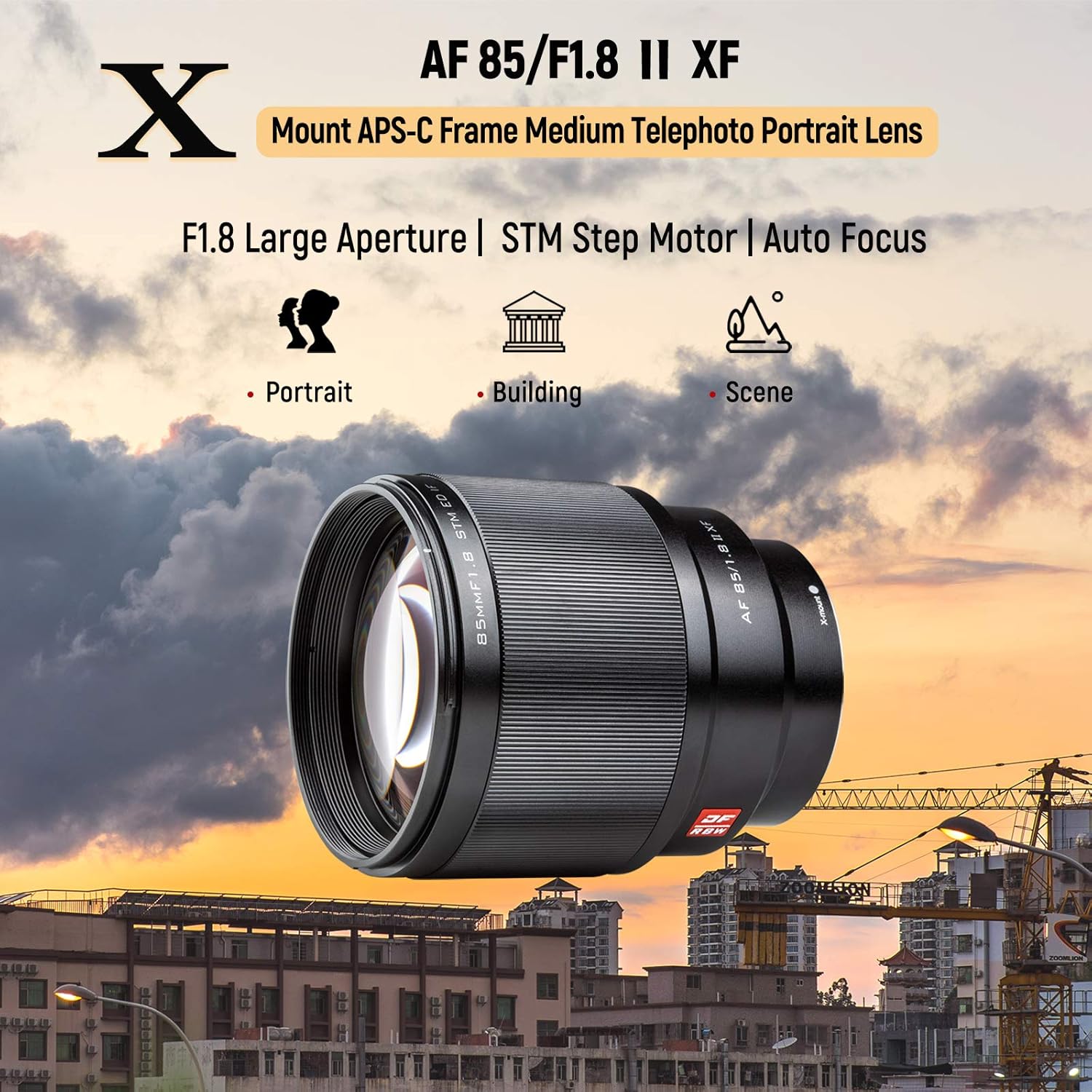85mm F1.8 Mark II STM Auto Focus Lens for Fuji X Mount Y243