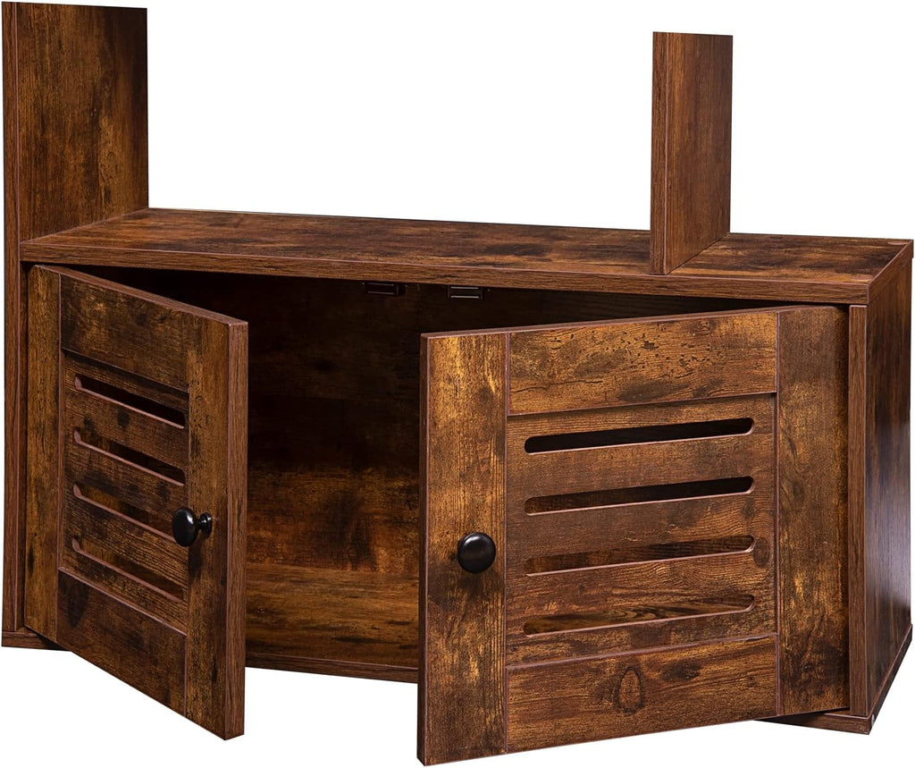 5-Tier Wooden Bookcase with Doors L392001