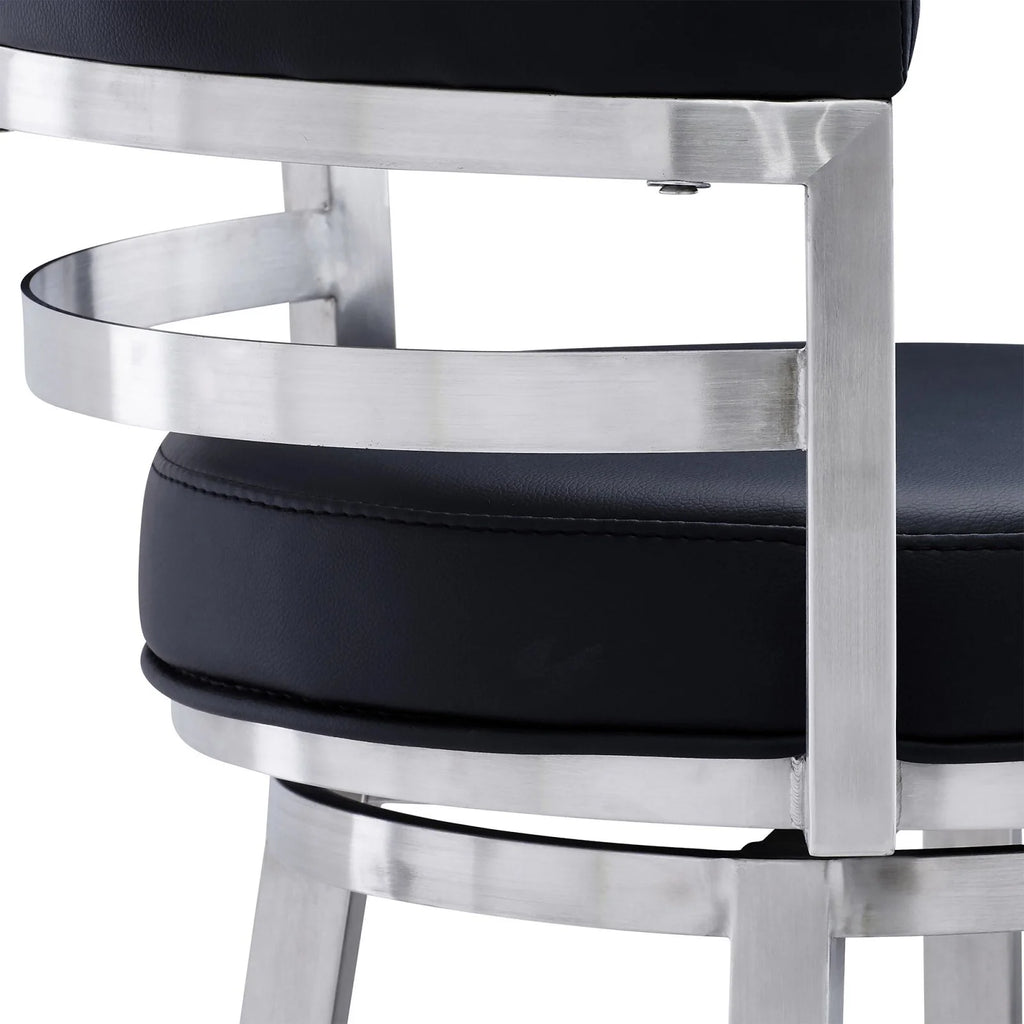 Faux Leather Swivel Bar Stool H6479