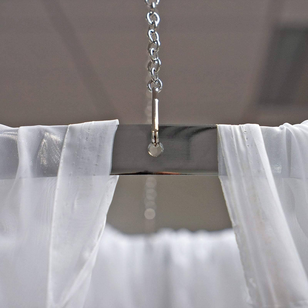 40 Feet White Sheer Voile Ceiling Draping Panel F449853