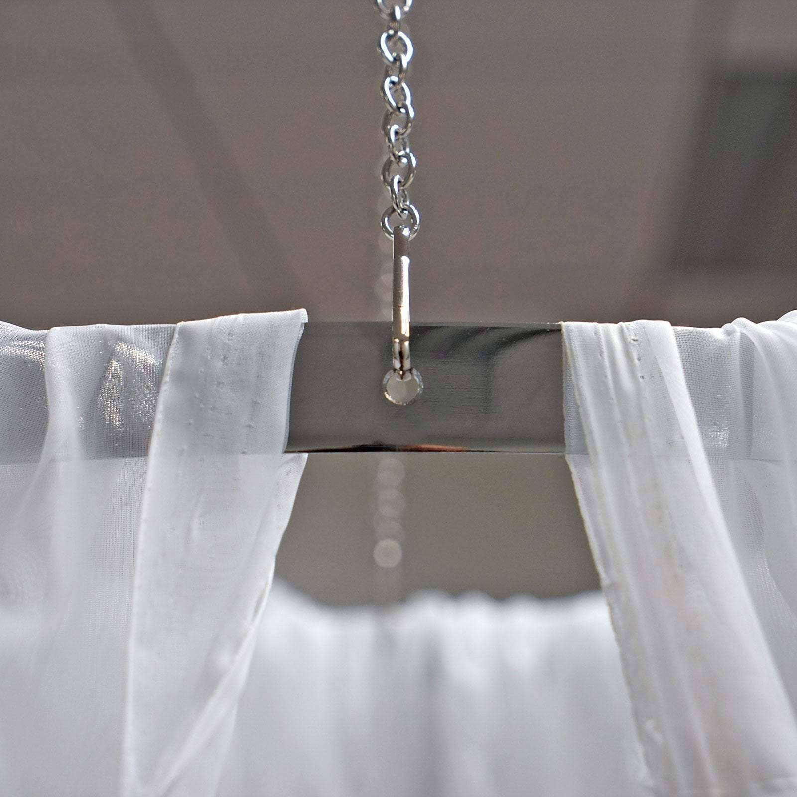 40 Feet White Sheer Voile Ceiling Draping Panel F449853