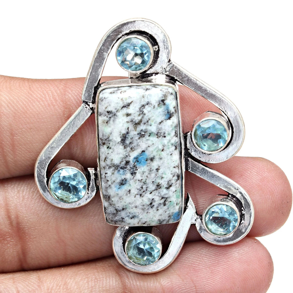 Handmade 925 Silver Jasper Gemstone Necklace L281