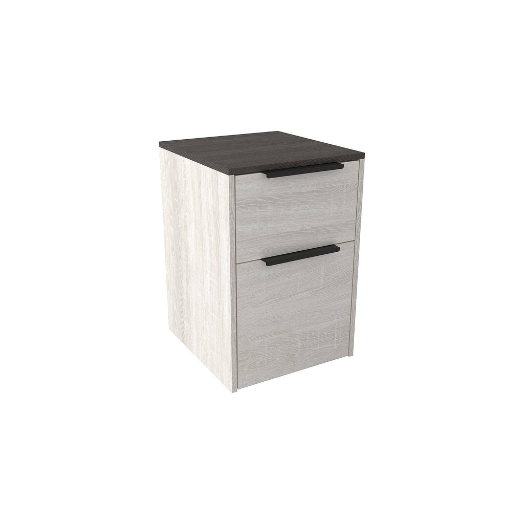White and Brown File Cabinet J82263