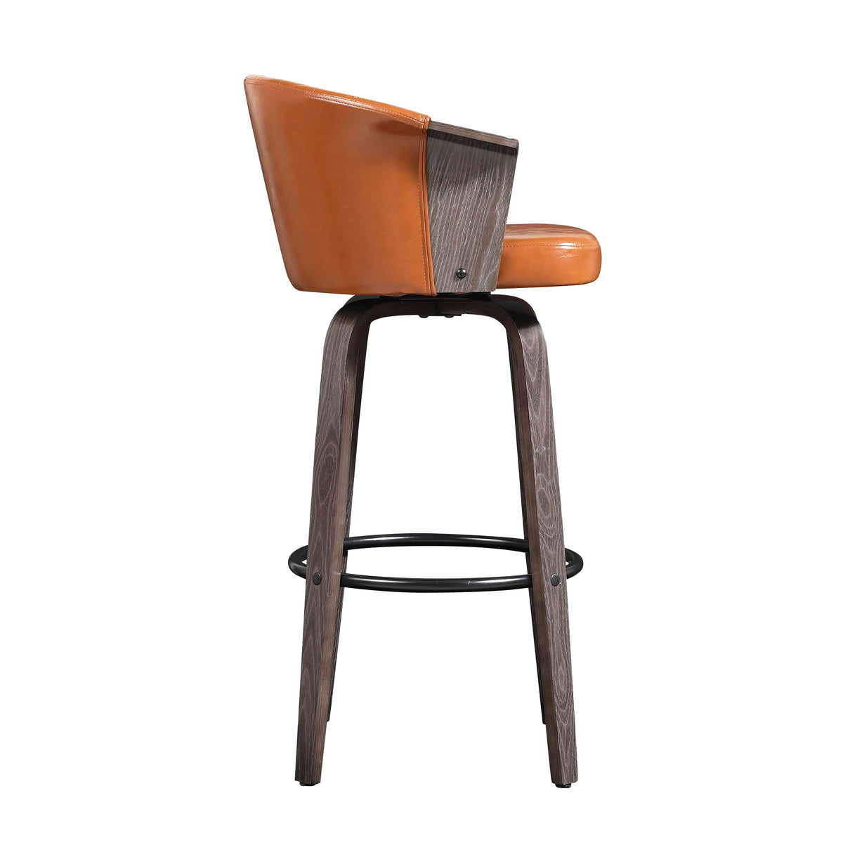 Set of 2 Faux Leather Swivel Bar Stools M906620