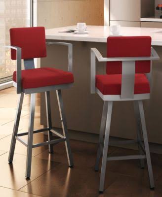 Red Swivel Counter Stool with Arms 26 in. G5151