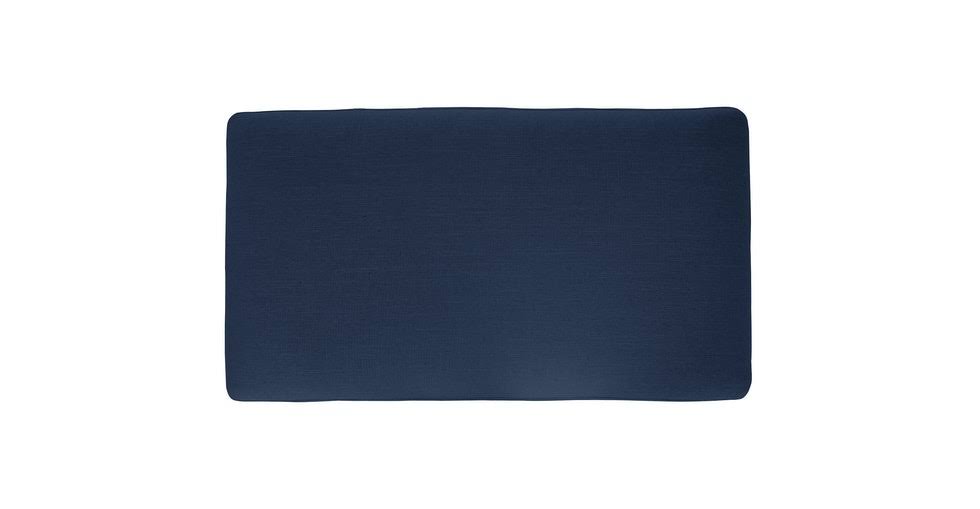 Blue Fabric Ottoman with Black Metal Legs W886