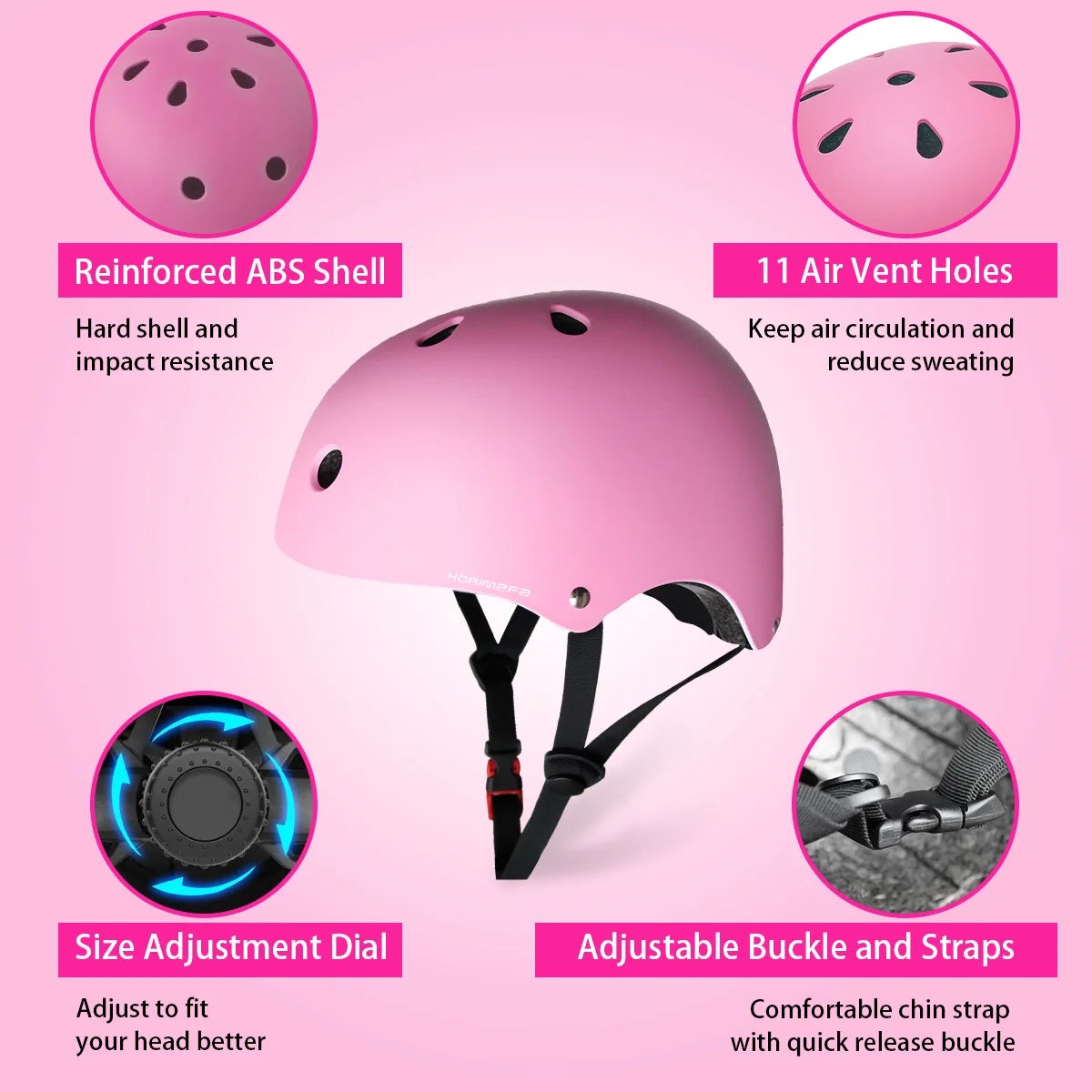 Kids Bike Helmet with Knee Elbow Pads Wrist Guards Q726858
