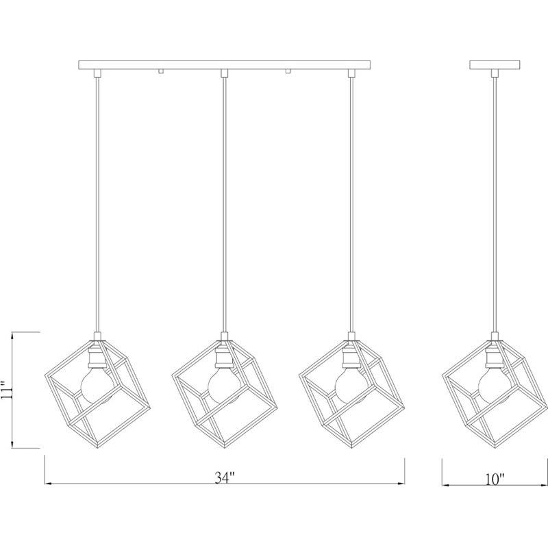 Vertical 3 Light Island in Matte Black + Brushed Nickel J433216