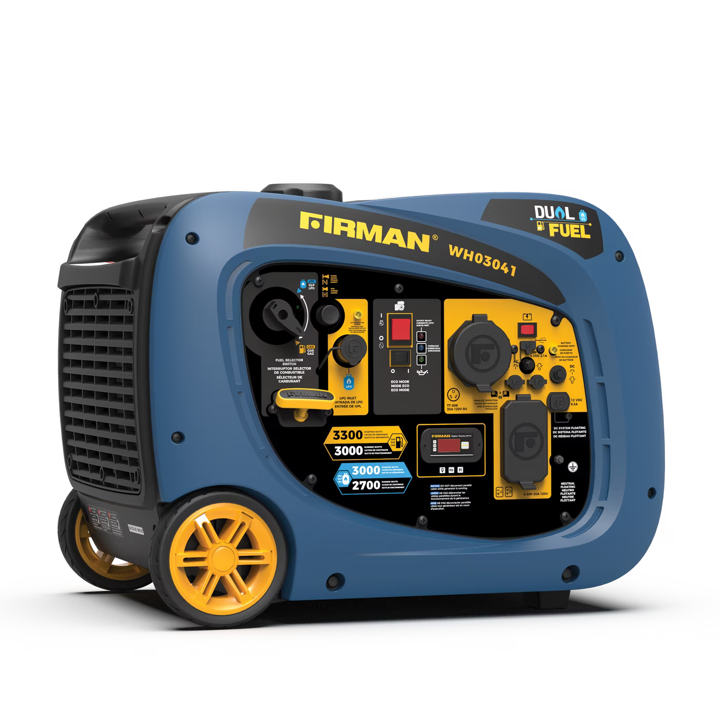 Dual Fuel Inverter Portable Generator 3300/3000W Recoil Start X543