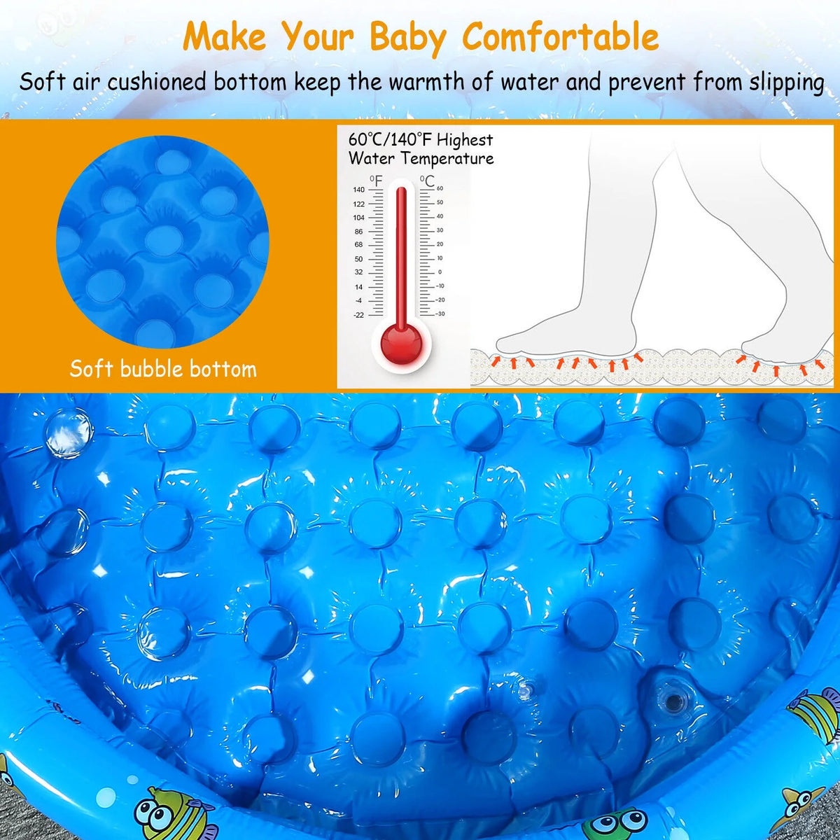 Inflatable Swimming Pool for 3 Kids 51" L349943