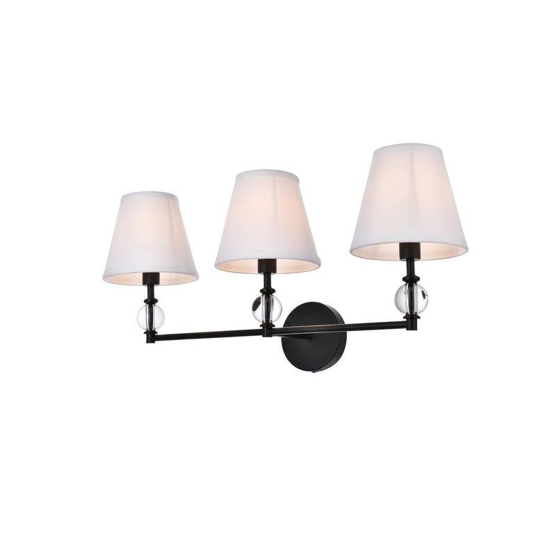 3 Light Bath Sconce with White Fabric Shade L5052