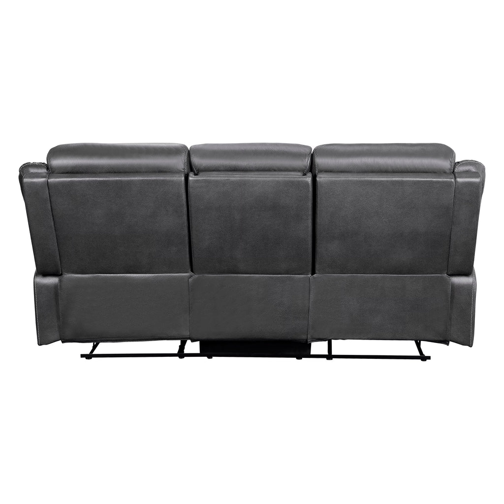 Grey Double Lay Flat Reclining Sofa with Drop-Down Table A4280