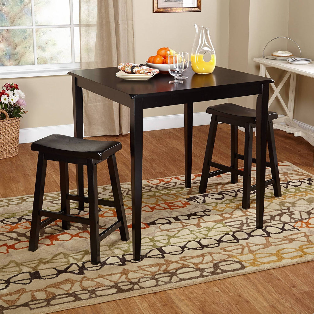 Set of 2 Black Saddle Stools B57855